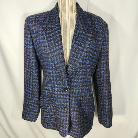 Liz Claiborne Collection Multicolored Wool Long Sleeve Mid-Length Blazer Size 8 - Picture 1 of 10